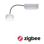 Paulmann 930.73 LED Modul Einbauleuchte Smart Home Zigbee 3.0 Warmweiß Coin 1er-Set rund 51mm Coin 6W 470lm 230V dimmbar 2700K Satin 