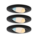Paulmann 930.96 LED Einbauleuchte Calla 3er-Pack schwenkbar IP65 rund 90mm 30° 3x5W 3x400lm 230V White Switch Schwarz matt 