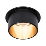 Paulmann 933.78 LED Einbauleuchte 3-Step-Dim Gil Coin IP44 rund 68mm Coin 6W 470lm 230V dimmbar 2700K Schwarz matt#Gold 