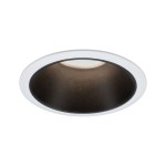 Paulmann 934.01 LED Einbauleuchte 3-Step-Dim Cole Coin IP44 rund 88mm Coin 6W 470lm 230V dimmbar 2700K Weiß#Schwarz matt 