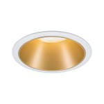 Paulmann 934.05 LED Einbauleuchte 3-Step-Dim Cole Coin IP44 rund 88mm Coin 6W 470lm 230V dimmbar 2700K Weiß#Gold matt 
