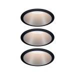 Paulmann 934.08 LED Einbauleuchte 3-Step-Dim Cole Coin Basisset IP44 rund 88mm Coin 3x6W 3x470lm 230V dimmbar 2700K Schwarz#Silber matt 