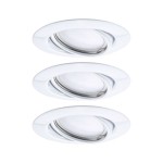 Paulmann 934.22 LED Einbauleuchte Base Basisset schwenkbar rund 90mm 20° GU10 3x5W 3x350lm 230V 3000K Weiß 