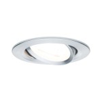 Paulmann 934.32 LED Einbauleuchte Nova schwenkbar rund 84mm 50° GU10 6,5W 460lm 230V 2700K Alu gedreht 