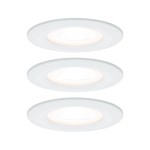 Paulmann 934.42 LED Einbauleuchte Nova Basisset starr IP44 rund 78mm GU10 3x6,5W 3x460lm 230V 2700K Weiß matt 