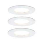 Paulmann 934.60 LED Einbauleuchte Nova Coin Basisset starr IP44 rund 78mm Coin 3x6W 3x470lm 230V 2700K Weiß matt 