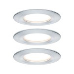 Paulmann 934.62 LED Einbauleuchte Nova Coin Basisset starr IP44 rund 78mm Coin 3x6W 3x470lm 230V 2700K Alu gedreht 