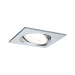 Paulmann 934.91 LED Einbauleuchte 3-Step-Dim Nova Coin schwenkbar eckig 84x84mm 50° Coin 6W 470lm 230V dimmbar 2700K Alu gedreht 