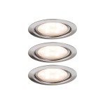 Paulmann 935.53 LED Möbeleinbauleuchten Micro Line 3er-Set rund 65mm 3x4,5W 3x300lm 230V 2700K Eisen gebürstet 