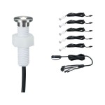 Paulmann 936.94 Plug & Shine LED Bodeneinbauleuchte MicroPen II Erweiterungsset IP67 3000K 5x0,2W Silber 