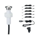 Paulmann 936.95 Plug & Shine LED Bodeneinbauleuchte MicroPen II Basisset IP67 3000K 5x0,2W 21VA Silber 