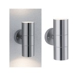 Paulmann 943.31 Wandleuchte Flame IP44 60mm max. 2x10W 230V Edelstahl gebürstet Edelstahl 