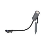 Paulmann 943.68 Plug & Shine LED Gartenstrahler Radix Einzelspot IP65 3000K 6W Grau 