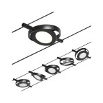 Paulmann 944.18 CorDuo LED Seilsystem RoundMac Basisset 5x200lm 5x4,5W 3000K 230/12V Schwarz matt#Chrom 