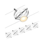 Paulmann 944.38 CorDuo Seilsystem Cardan Basisset GU5,3 max. 5x10W 230/12V Weiß matt#Chrom 