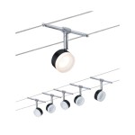 Paulmann 944.57 CorDuo LED Seilsystem ClearLED Basisset 5x150lm 5x4W 2700K 230/12V Schwarz#Chrom 
