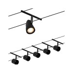 Paulmann 944.69 CorDuo Seilsystem Cup Basisset GU5,3 max. 5x10W 230/12V Schwarz matt#Chrom 