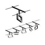 Paulmann 944.85 CorDuo LED Seilsystem Frame Basisset 5x280lm 5x4,8W 3000K 230/12V Schwarz matt#Chrom 