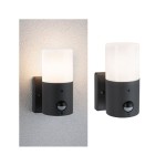 Paulmann 946.48 Außenwandleuchte Tubs Bewegungsmelder IP44 rund 105x130mm max. 15W 230V Grau matt Metall#Kunststoff 