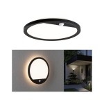 Paulmann 946.64 LED Außenpanel Lamina Backlight Bewegungsmelder seewasserresistent IP44 rund 280mm 3000K 14,5W 1200lm 230V Schwarz Kunststoff 