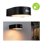Paulmann 947.30 Solar LED Außenwandleuchte Eileen Bewegungsmelder insektenfreundlich IP44 2200K 300lm Schwarz 