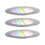 Paulmann 947.52 Plug & Shine LED Bodeneinbauleuchte Smart Home Zigbee 3.0 Floor RGBW 3er-Set IP67 RGBW+ 3x2W 21VA Edelstahl 