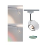 Paulmann 949.79 URail LED Schienenspot Sabik Einzelspot 800lm / 390lm 9 / 4W 2700K dimmbar 230V Weiß matt#Chrom matt 