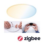 Paulmann 953.86 VariFit LED Einbaupanel Smart Home Zigbee 3.0 Veluna IP44 rund 185mm 15W 1000lm Tunable White Satin dimmbar 