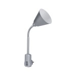 Paulmann 954.29 Steckerleuchte Junus Flexarm Grau 230V E14 
