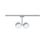 Paulmann 954.71 URail LED Schienenspot Pellet Doppelspot 2x350lm 2x6,7W 2700K dimmbar 230V Chrom matt/Weiß 