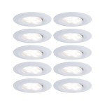 Paulmann 999.22 LED Einbauleuchte Calla Basisset schwenkbar IP65 rund 90mm 30° 10x6W 10x530lm 230V 4000K Weiß matt 
