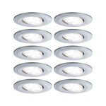 Paulmann 999.23 LED Einbauleuchte Calla Basisset schwenkbar IP65 rund 90mm 30° 10x6W 10x530lm 230V 4000K Chrom matt 