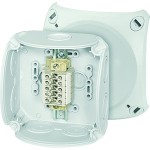 Hensel RK 0405 T Reihenklemmenkasten 1,5-6 qmm, 5 Klemmen WKM, mit Außenbefestigung 