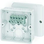 Hensel DE 9346 Kabelabzweigkasten 1,5-4 qmm 3phasig, 6 qmm 1ph., 5pol. Klemme, weiß 