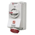 Mennekes 7061 Wanddose DUO 32A 7p 6h 400V IP44 
