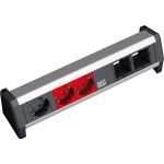 Bachmann 902.012 Steckdosenleiste 1x/2x Schutzkontakt schwarz/rot 