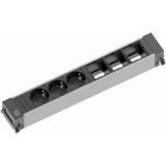 Bachmann 916.007 Steckdoseneinheit schwarz alu 6-fach 