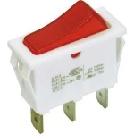 Bachmann 924.111 Einbau-Wippenschalter weiß /rot 16(8)A 250V 1-polig 