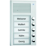 TCS PAK05-EN Audio Außenstation Serie PAK 5 Klingeltasten (rechtsbündig) AP silber 