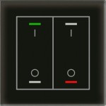 MDT BE-GTL2TS.B1 KNX Glastaster II Light 2-fach RGBW mit Temperatursensor Schwarz Schalten 