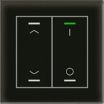 MDT BE-GTL2TS.C1 KNX Glastaster II Light 2-fach RGBW mit Temperatursensor Schwarz Jalousie & Schalten 