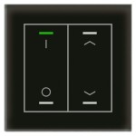 MDT BE-GTL2TS.D1 KNX Glastaster II Light 2-fach RGBW mit Temperatursensor Schwarz Schalten & Jalousie 