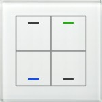 MDT BE-GTL40W.01 KNX Glastaster II Light 4-fach RGBW Weiß Neutral 