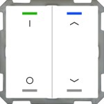 MDT BE-TAL63T2.D1 KNX Taster Light 63 2-fach RGBW mit Temperatursensor Studioweiß glänzend Schalten & Jalousie 