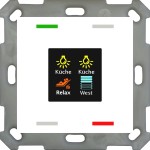 MDT BE-TAS55T4.01 KNX Taster Smart 55 4-fach mit Farbdisplay und T-/F-Sensor Reinweiß glänzend 
