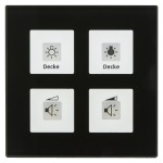 MDT RF-GTT4S.01 KNX KNX RF+ Funk Glastaster Plus 4-fach mit Aktor Schwarz 