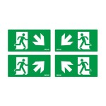 Dotlux 5412 Erweitertes Piktogrammset Pfeil Diagonal 4 Stück für LED-Notleuchte EXIT Artikel 5406 