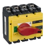 Schneider 31127 Lasttrennsch. INS250,4P, 250A/690V AC/250V DC,Drehantrieb rot/Grund gelb 