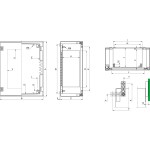 Schneider NSYPLM54G PanelSeT PLM Polyestergehäuse - Wandmontage, einfache Tür, ohne MP H530xB430xT200mm IP66, IK10, RAL 7035 