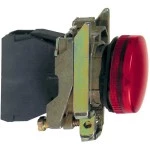 Schneider XB4BVB4 Leuchtmelder, Harmony XB4, Metall, 22mm, rot, universelle LED, glatte Kalotte, Schraubklemme, 24V ACDC 